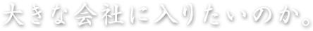 大きな会社に入りたいのか。