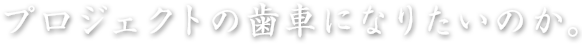 プロジェクトの歯車になりたいのか。